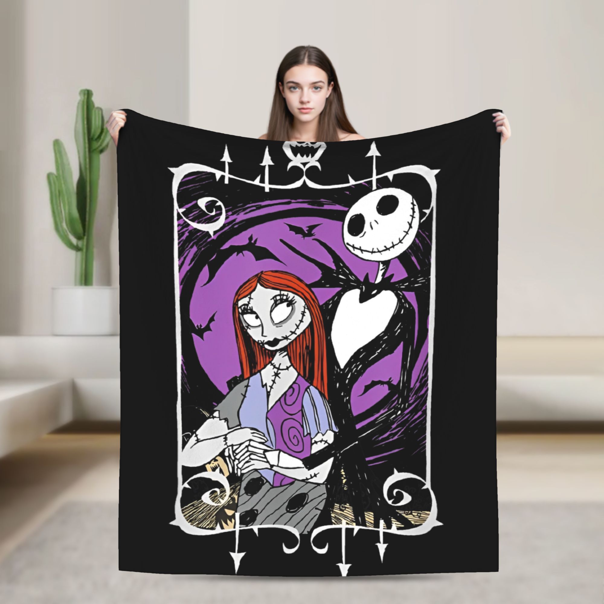 ผ้าห่มถักลายแจ็คและแซลลี่จากเร - Christmas Throw Blanket บทวิจารณ์และราคา