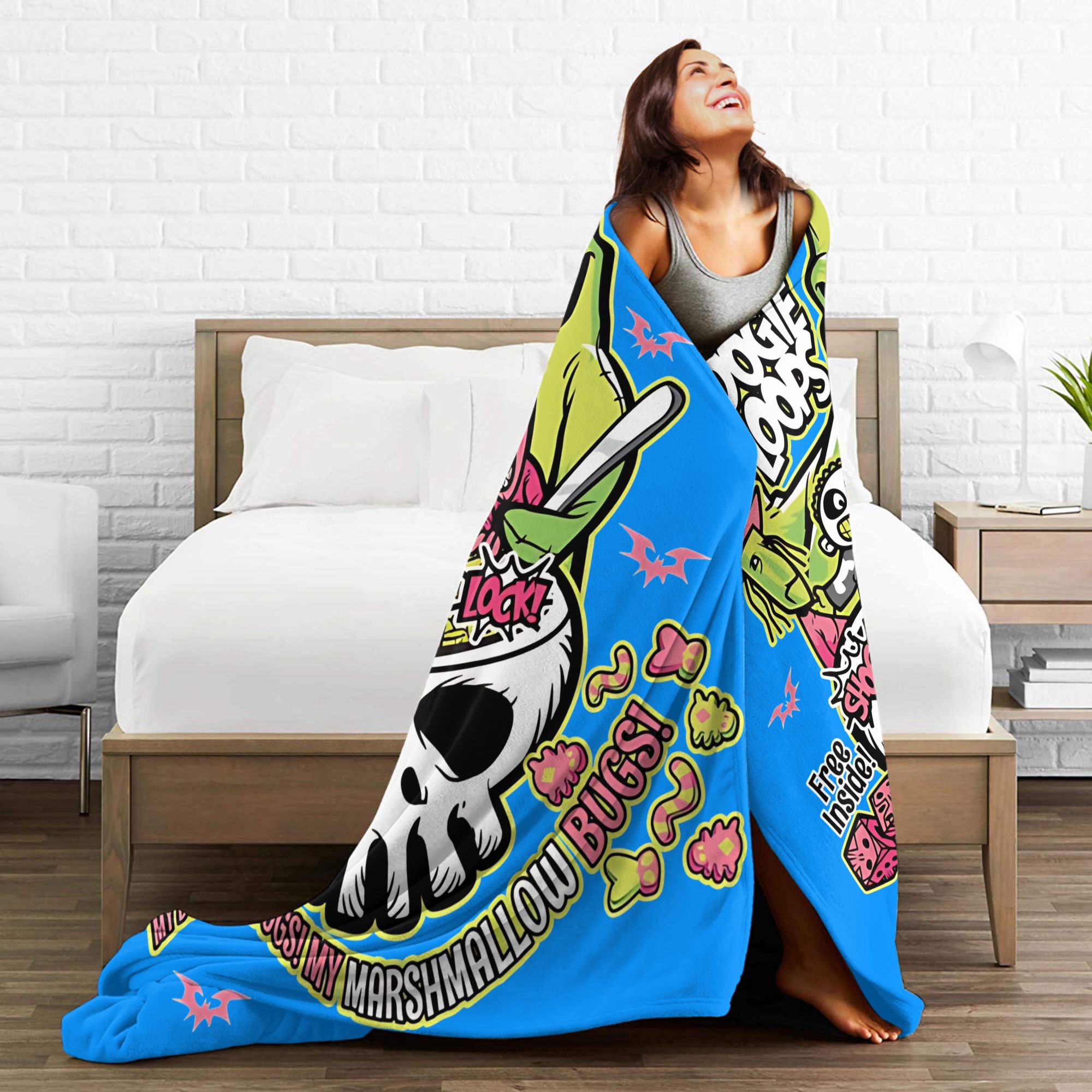 ผ้าห่ม Oogie Boogie Loops ฮาโล - Christmas Throw Blanket บทวิจารณ์และราคา